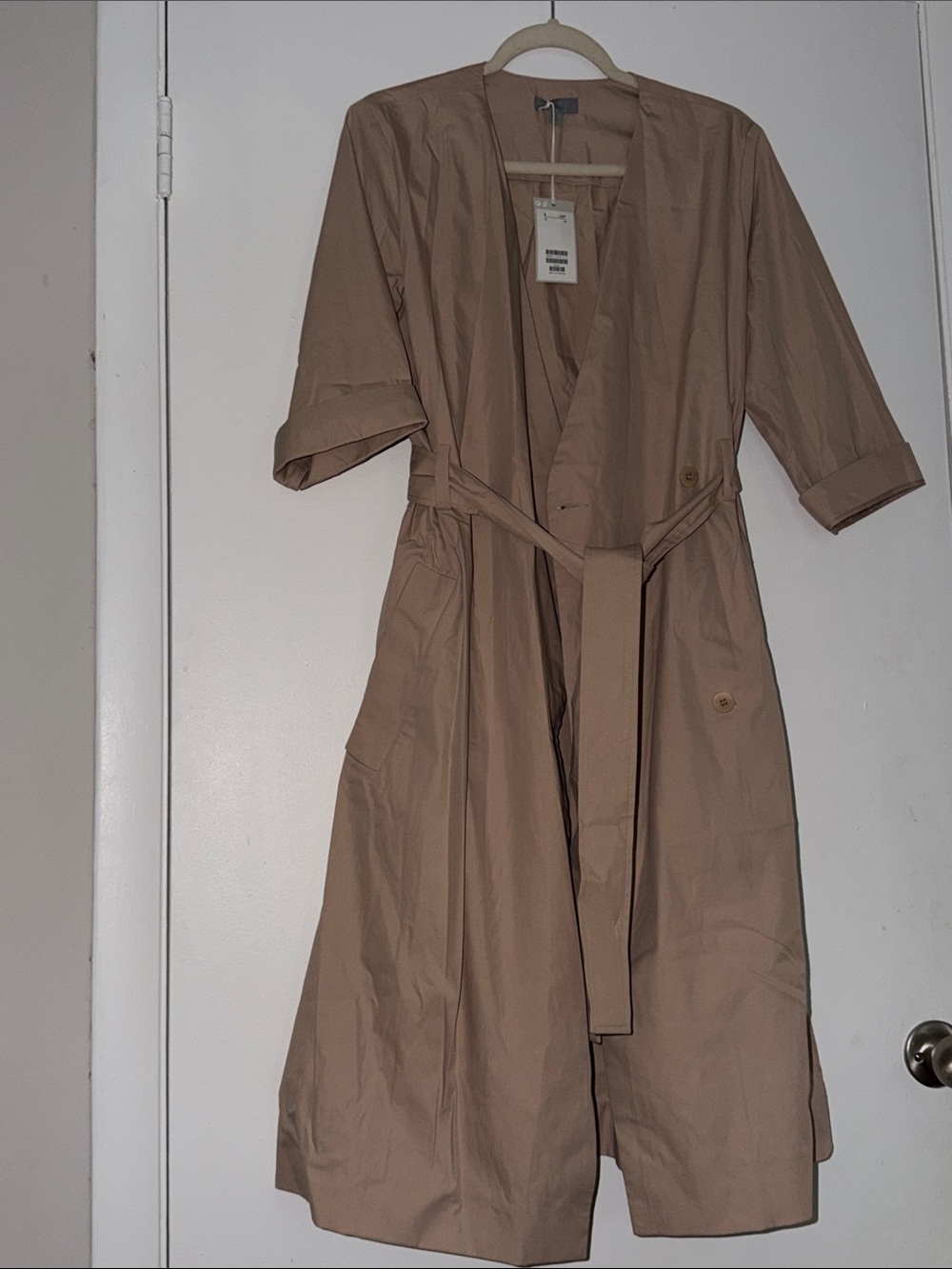COS Tan Lightweight Trench Coat with Belt